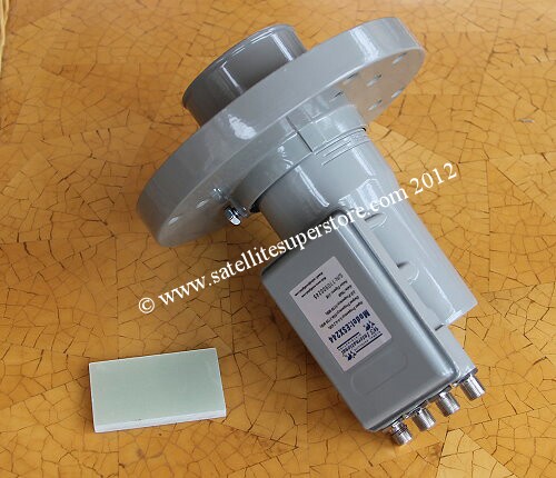 Quad C Band voltage switching LNB with feedhorn.